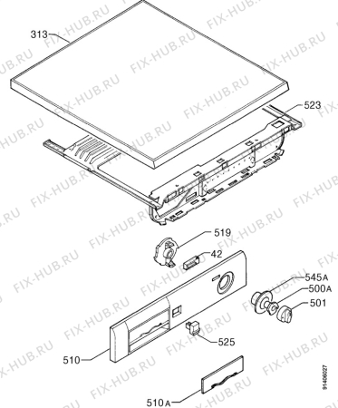 Взрыв-схема стиральной машины Zanussi FLS1054C - Схема узла Command panel 037